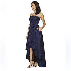 Laundry By Shelli Segal Strapless Hi-Lo Gown Blue Size 2